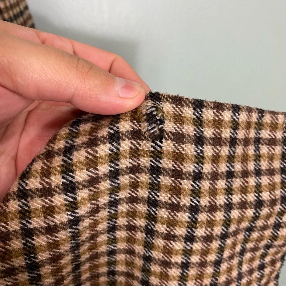 Anthropologie If By Sea Menswear‎ Plaid Overcoat City Coat Brown Academia Small - Picture 12 of 13
